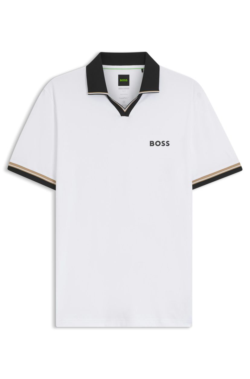 Slim fit polotričko s pruhy - White