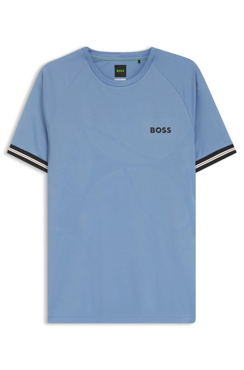 Aktivní slim fit tričko s potiskem tenisového míčku - Light/Pastel Blue