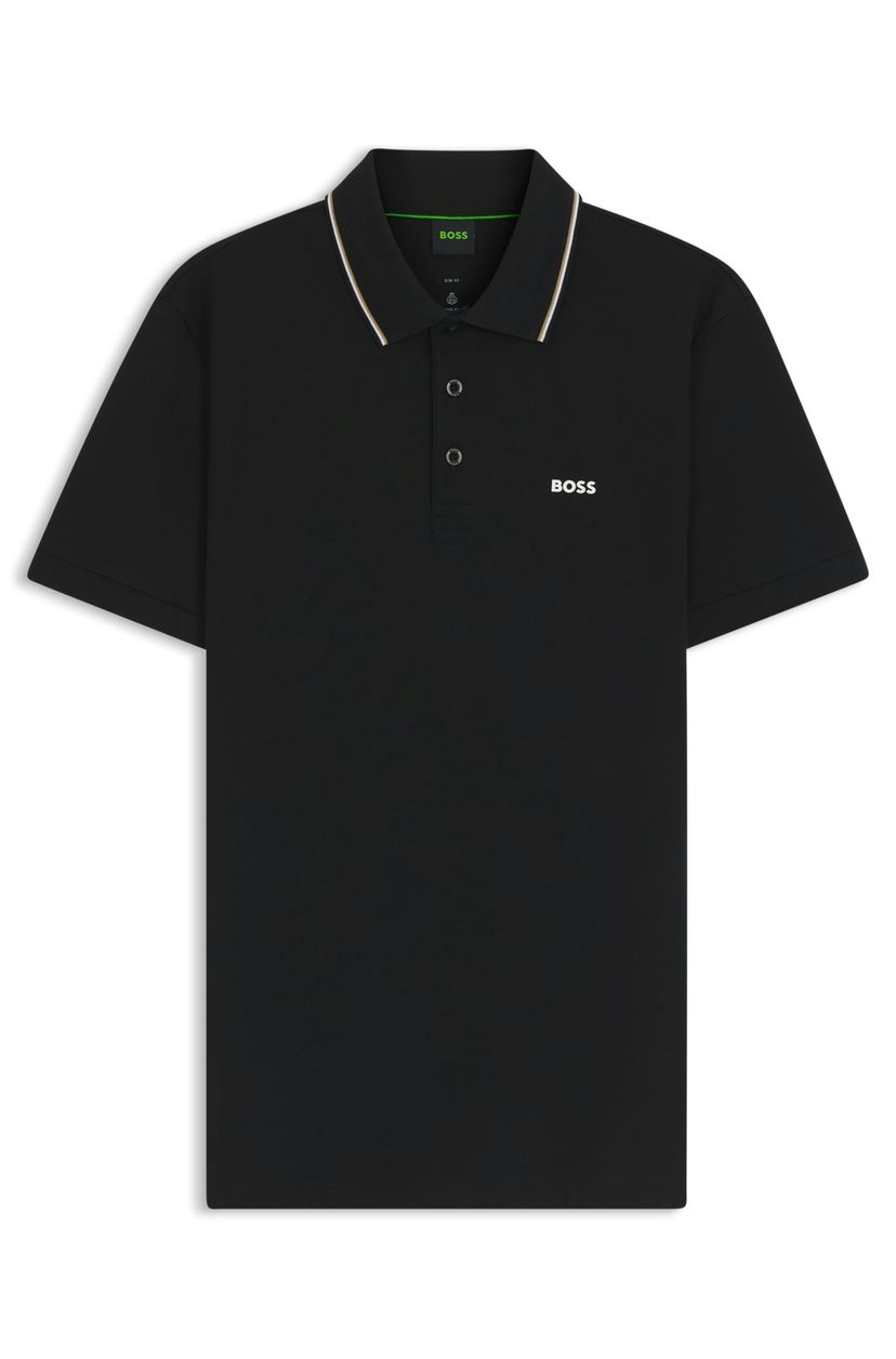Polotričko slim fit z strečové bavlny s rychleschnoucími vlastnostmi - Black
