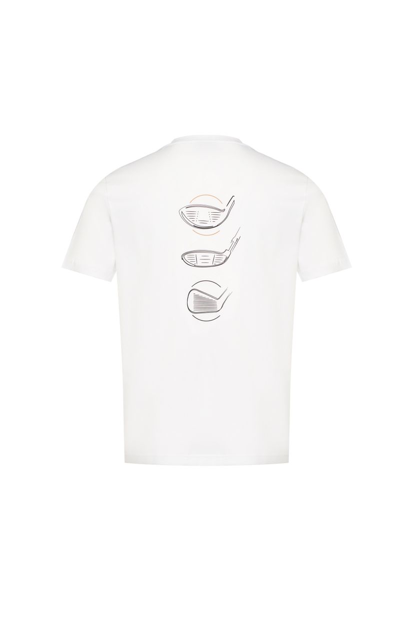 Bavlněné tričko odvádějící vlhkost s golfovým motivem - White - galerie #1