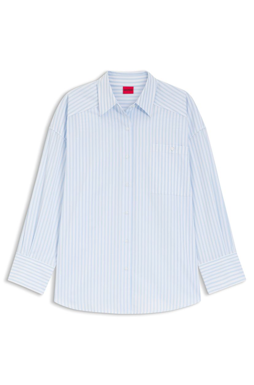 Halenka oversized fit z pruhovaného bavlněného popelínu - Open Miscellaneous