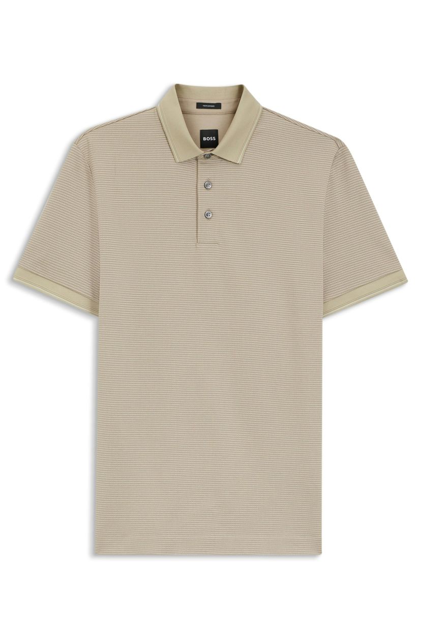 Polotričko z mercerizované bavlny s tříbarevným žakárovým vzorem - Open Beige