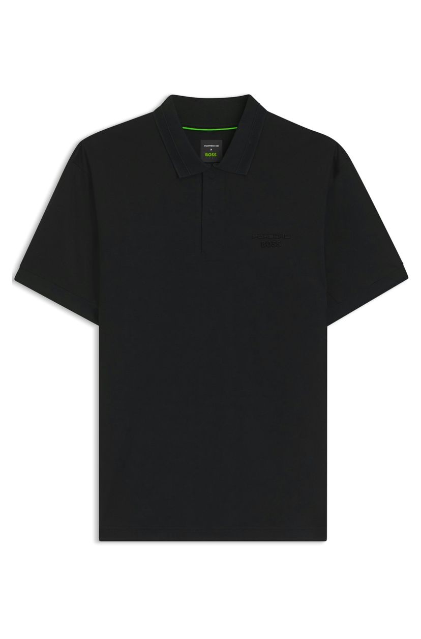 Polotričko Porsche x BOSS z mercerizované bavlny - Black