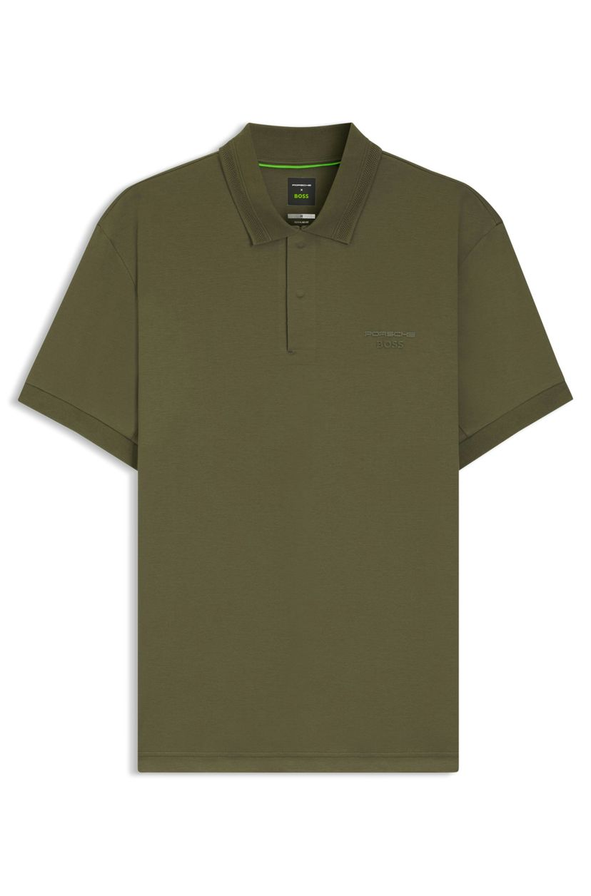 Polotričko Porsche x BOSS z mercerizované bavlny - Open Green