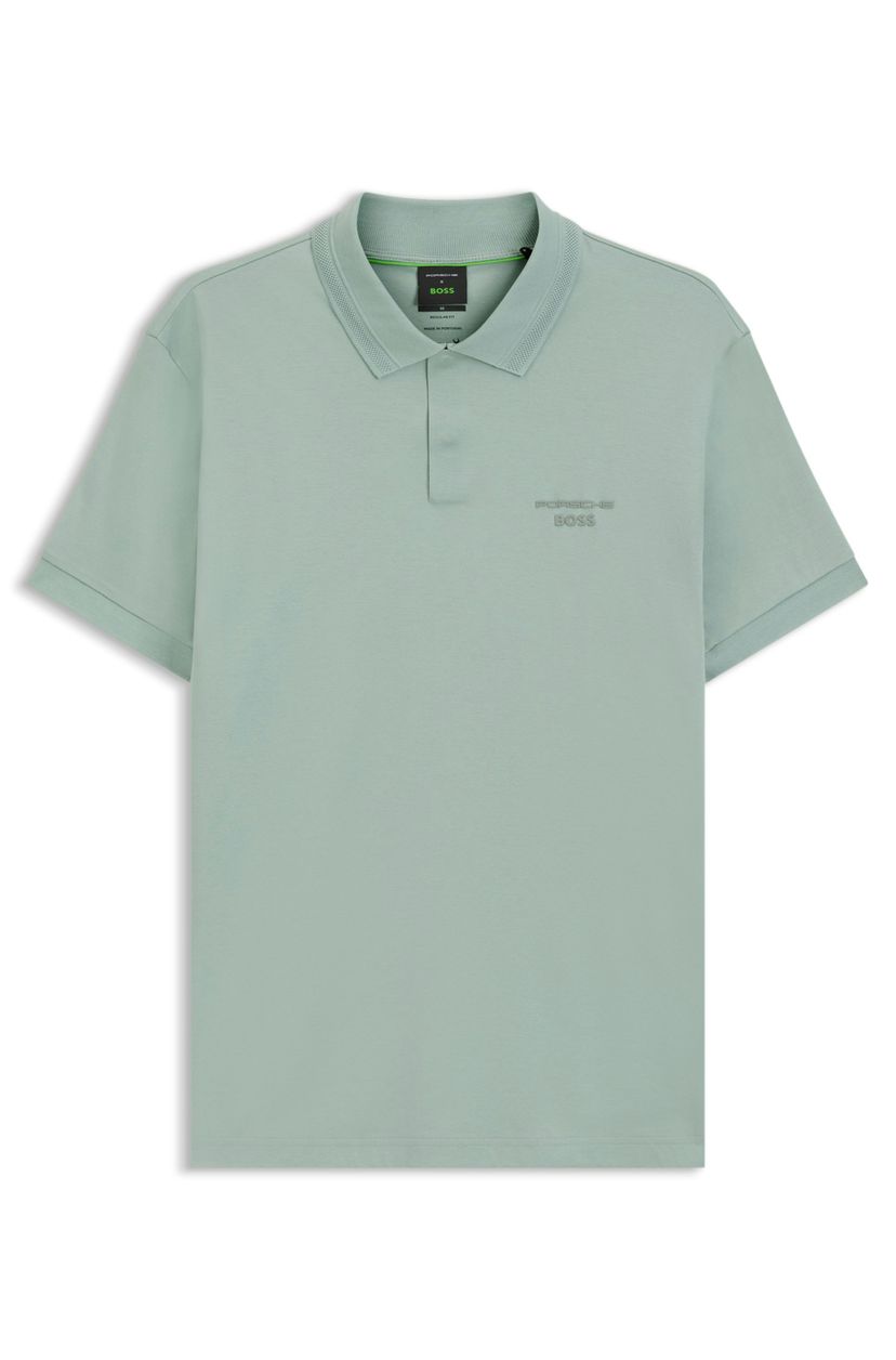 Polotričko Porsche x BOSS z mercerizované bavlny - Open Green