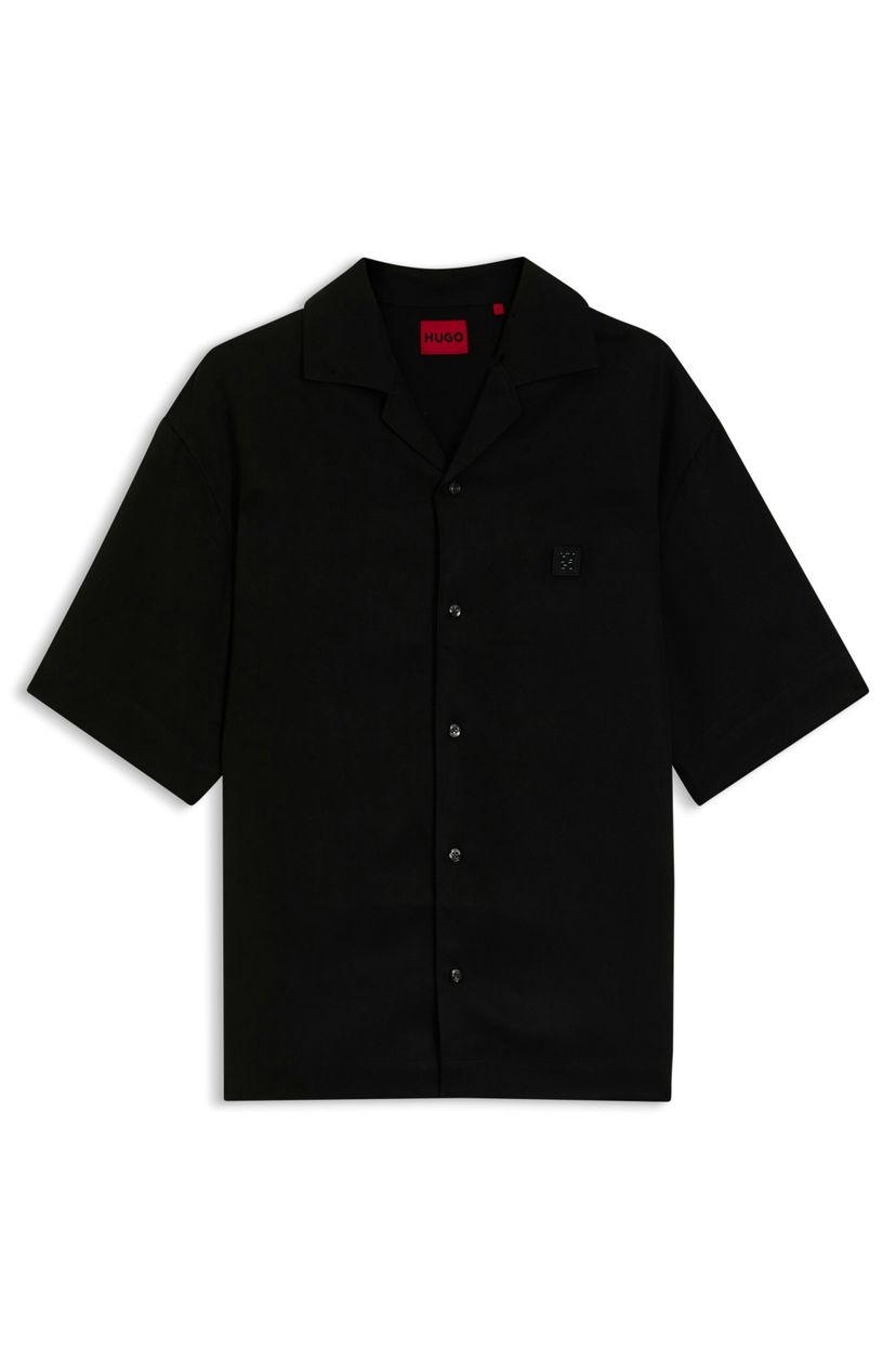 Košile oversized střihu s lemováním s vrstveným logem - Black