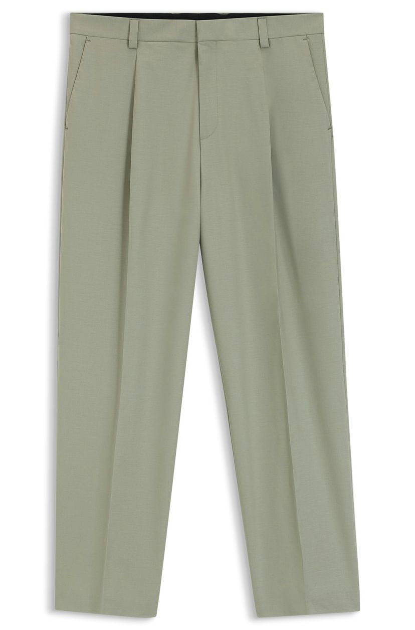 Kalhoty rovného střihu ze superflexní vlněné směsi - Light/Pastel Green