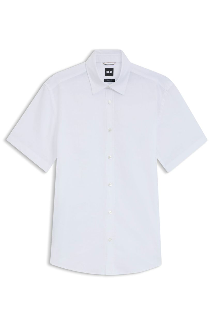 Košile slim fit ze strečového lnu - White