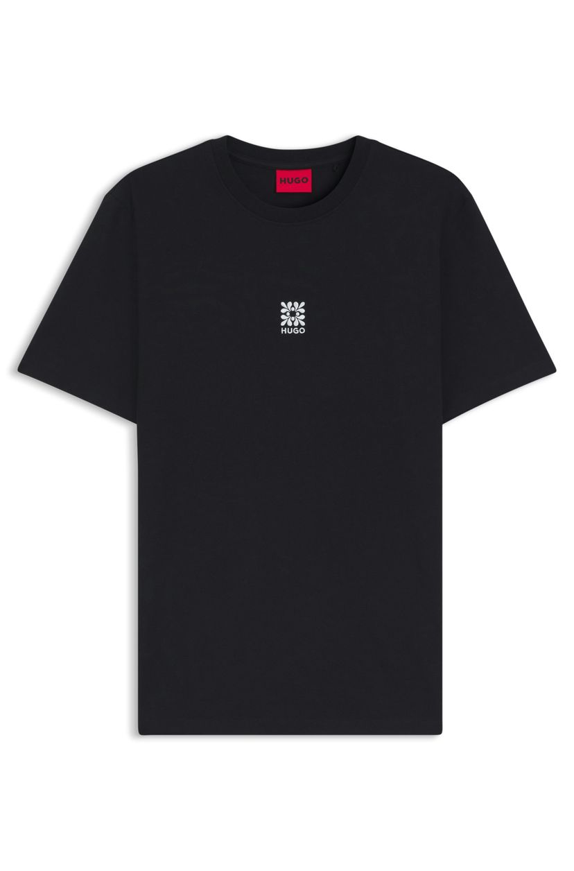 Bavlněné tričko s vyšívaným logem - Black