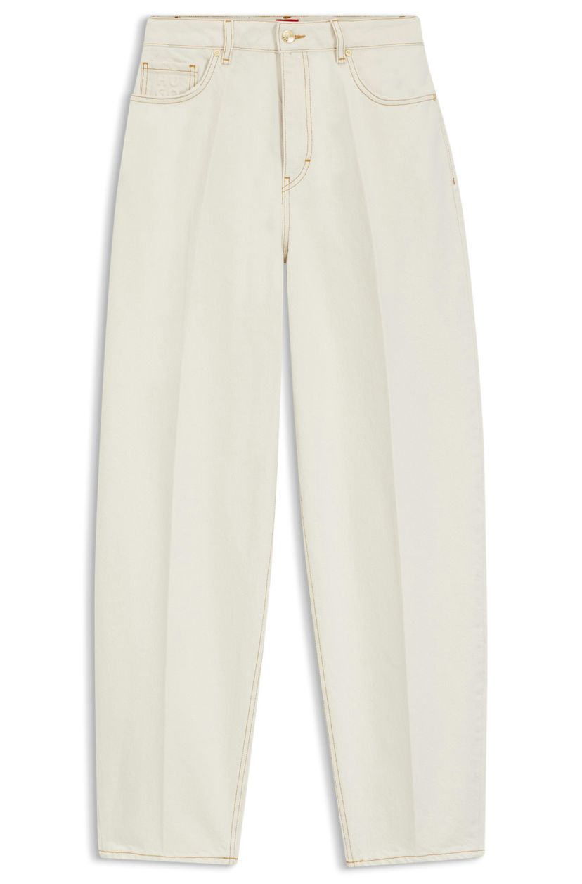 Džíny barrel fit z denimu s odstínem ecru - Natural