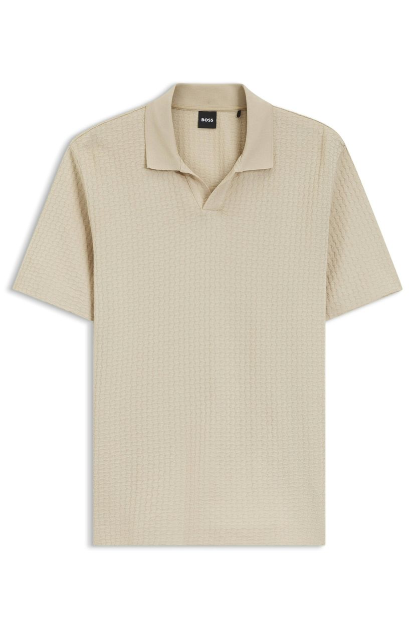 Polotričko s límečkem Johnny ze žakárové bavlny - Open Beige