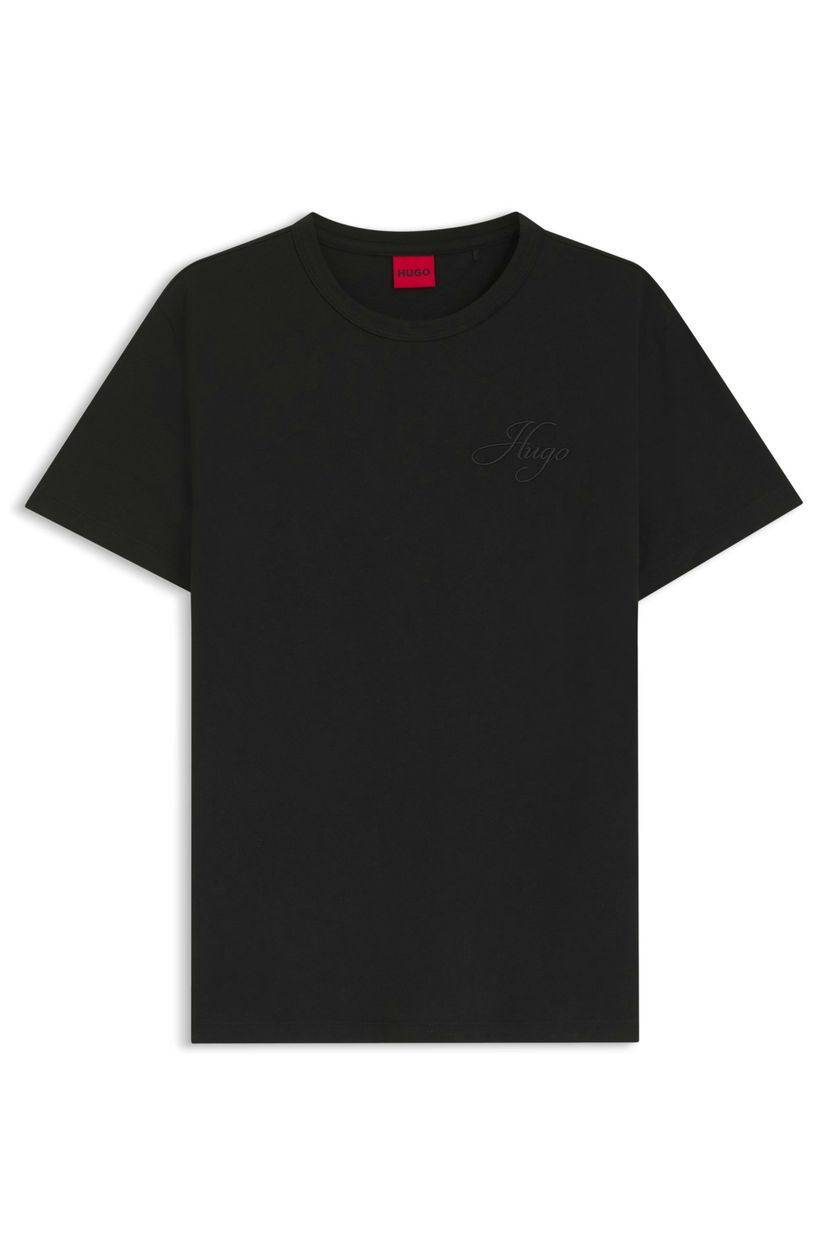 Bavlněné tričko s vyšívaným logem - Black