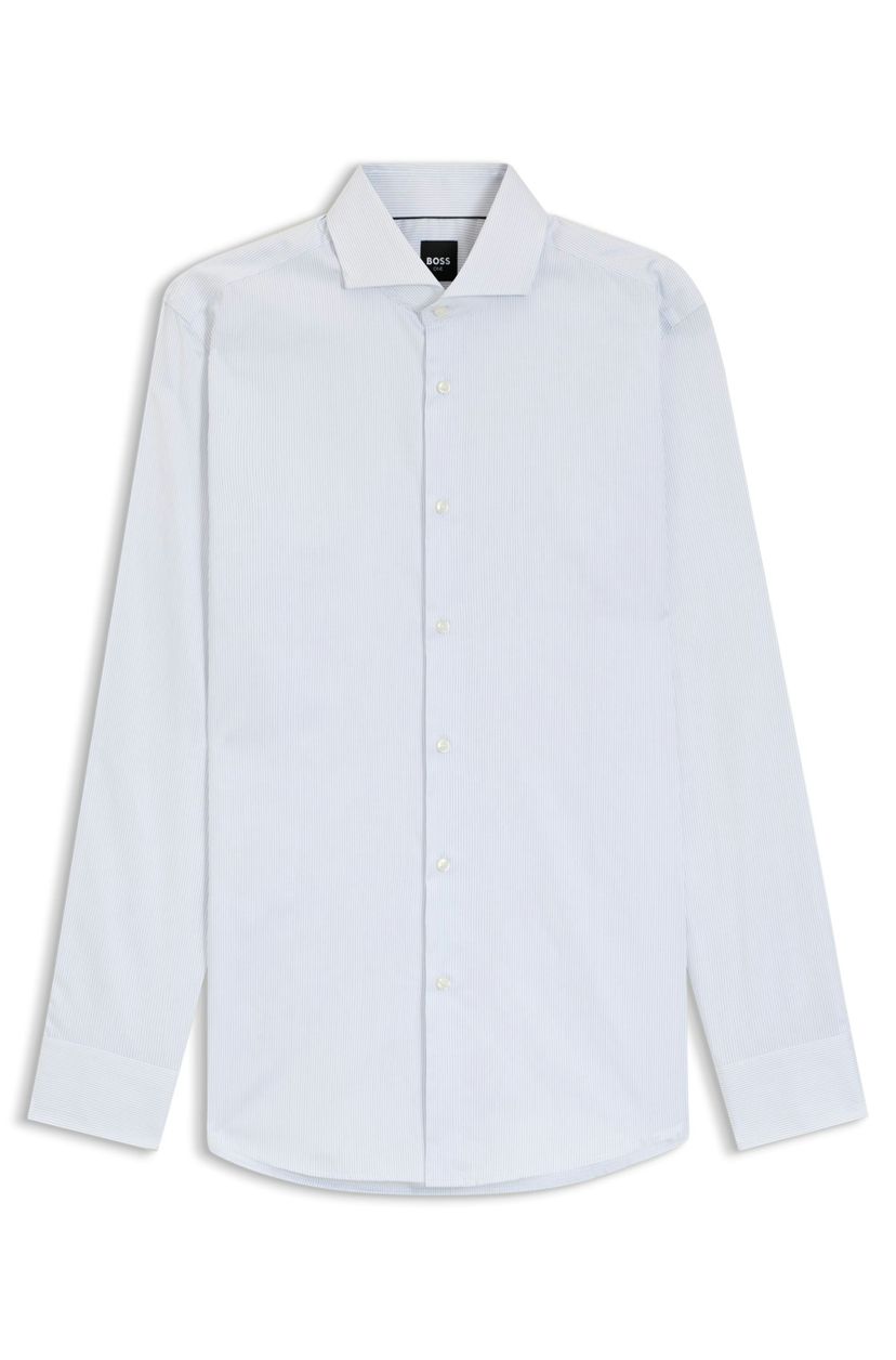 Košile slim fit z pruhovaného kepru z bavlněné směsi - Light/Pastel Blue