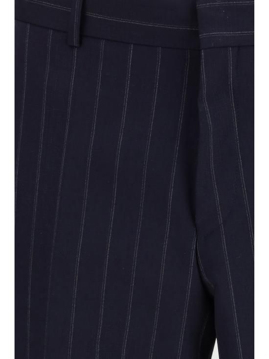 Dvoudílný oblek regular střihu z pruhované panenské vlny - Dark Blue - galerie #2