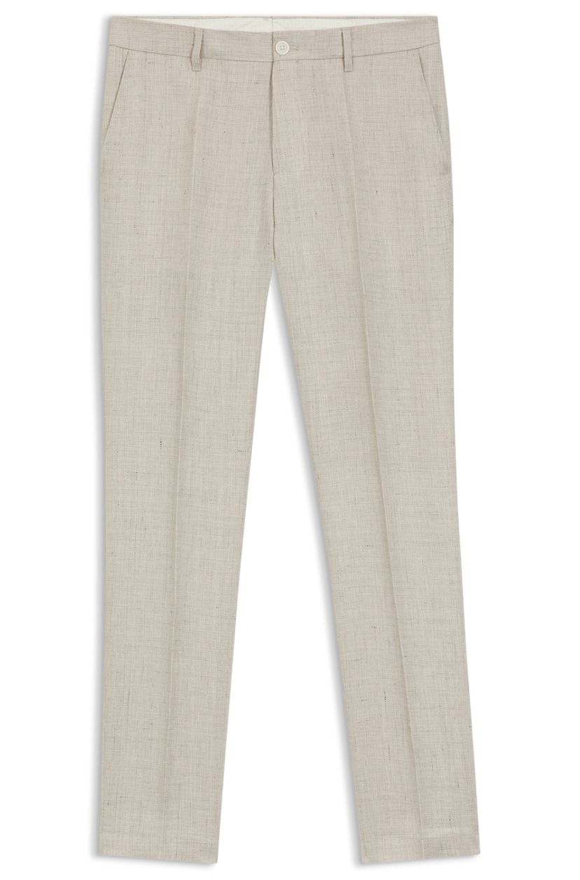 Kalhoty slim fit z lněné směsi - Open Grey