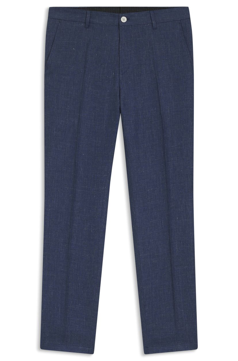 Kalhoty slim fit z lněné směsi - Open Blue