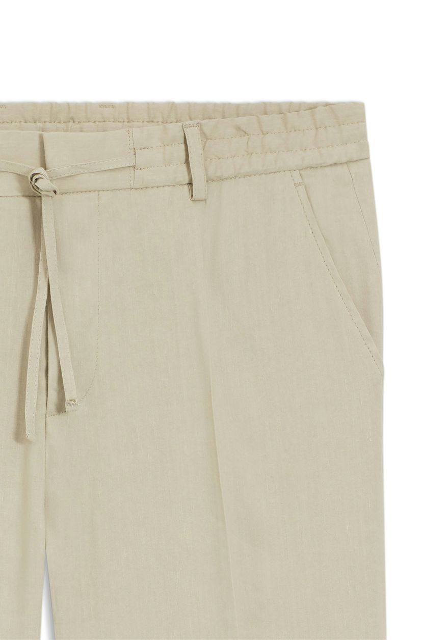 Kalhoty zúženého střihu z pratelného technického lnu - Open Beige - galerie #1