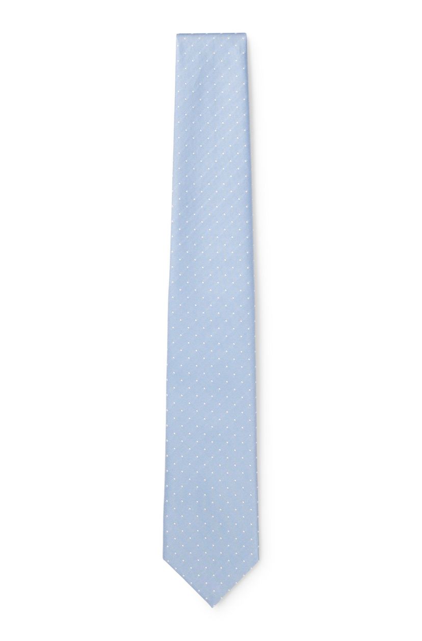 Hedvábná kravata s žakárovým vzorem - Light/Pastel Blue
