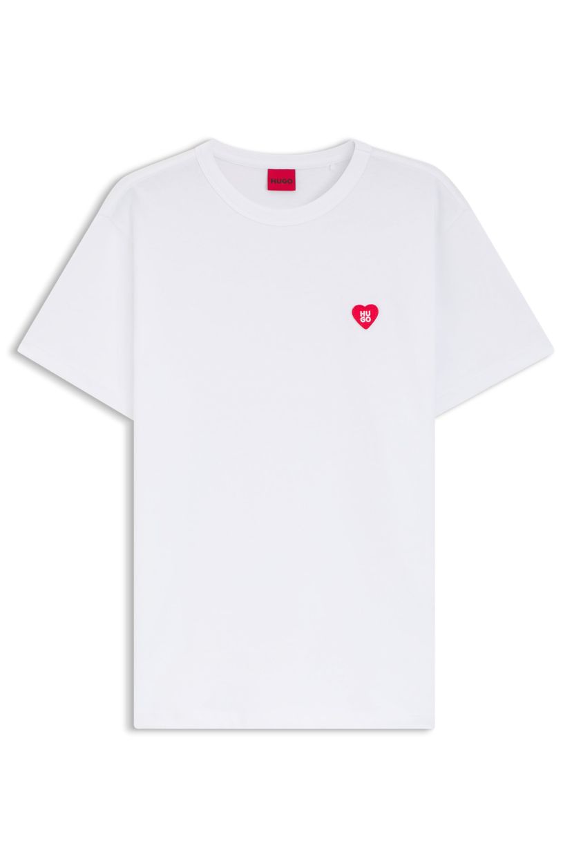 Bavlněné tričko s logem srdce - White