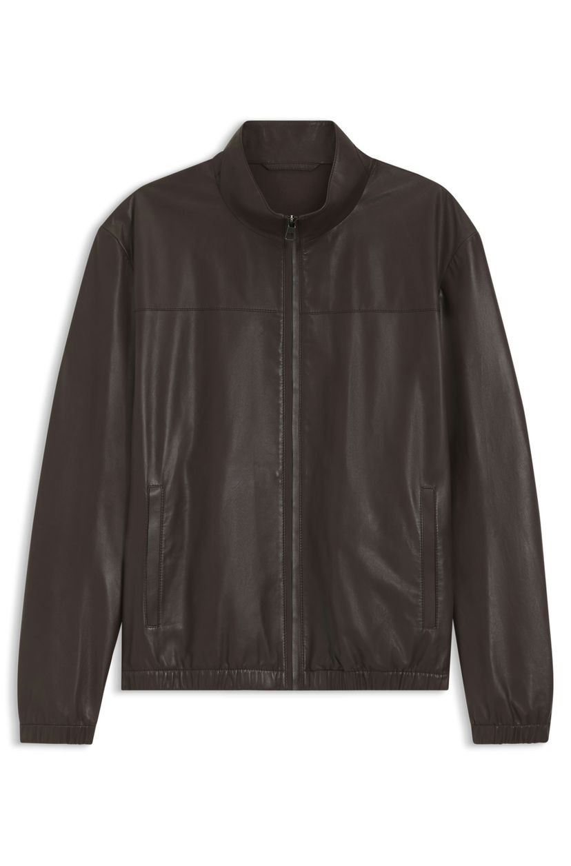 Bunda BOSS BY BECKHAM z nappa kůže - Medium Brown
