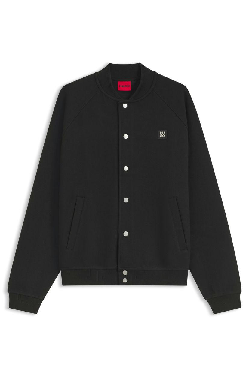 Bomber z interlockového žerzeje s lemováním s vrstveným logem - Black
