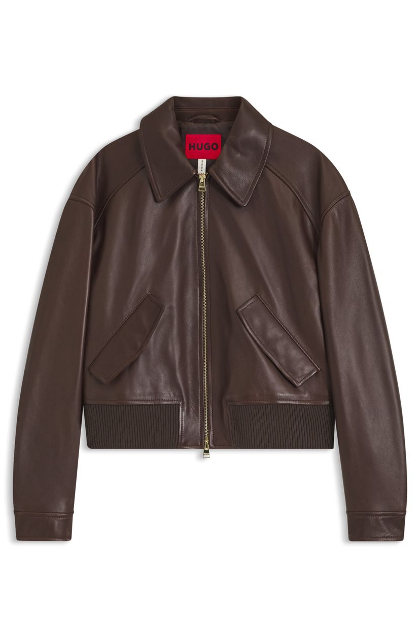 Zkrácená kožená bomber bunda volného střihu - Open Miscellaneous