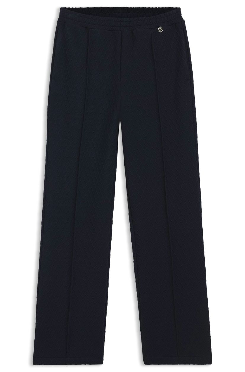 Teplákové kalhoty rovného střihu z diamantového žakáru - Medium Blue