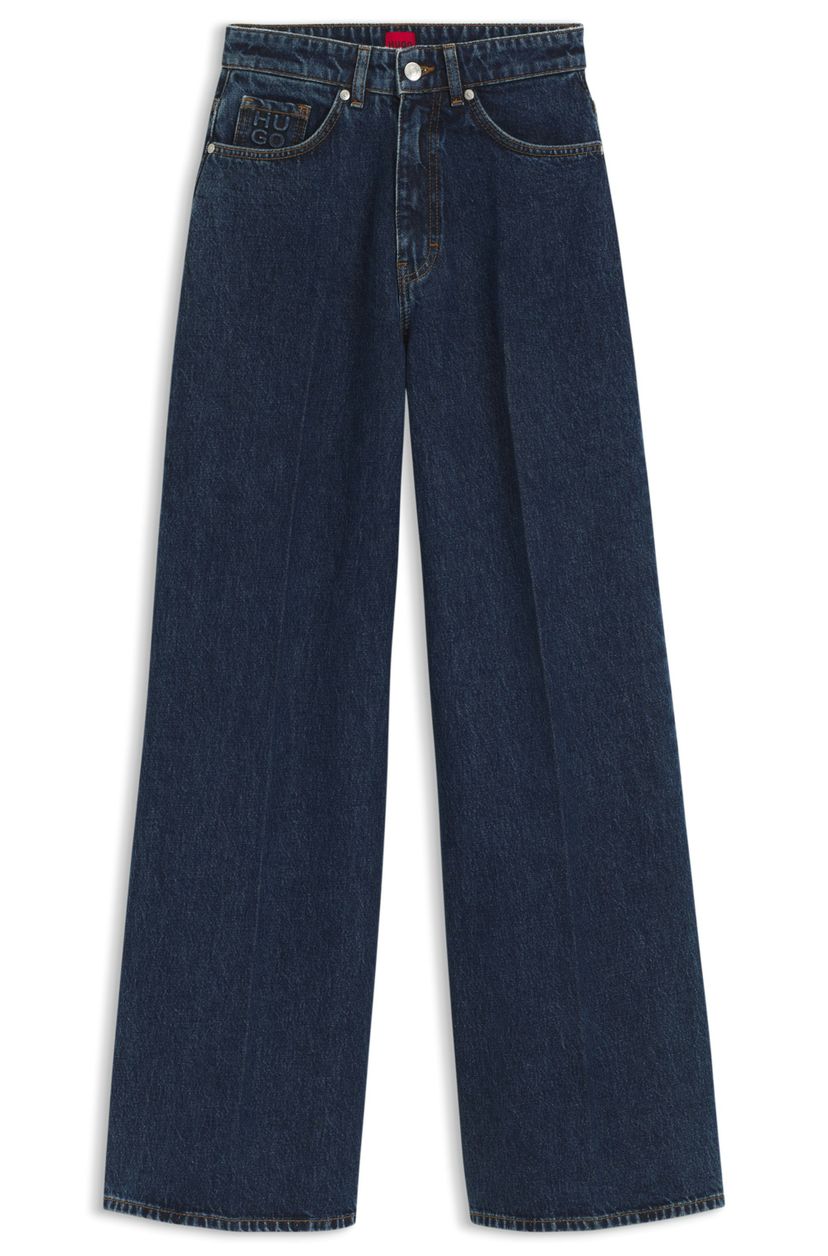 Džíny se širokými nohavicemi z modrého denimu - Navy