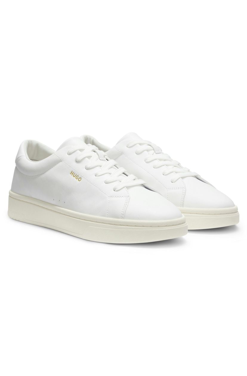 Tenisky z kůže Nappa se zlatým logem - White