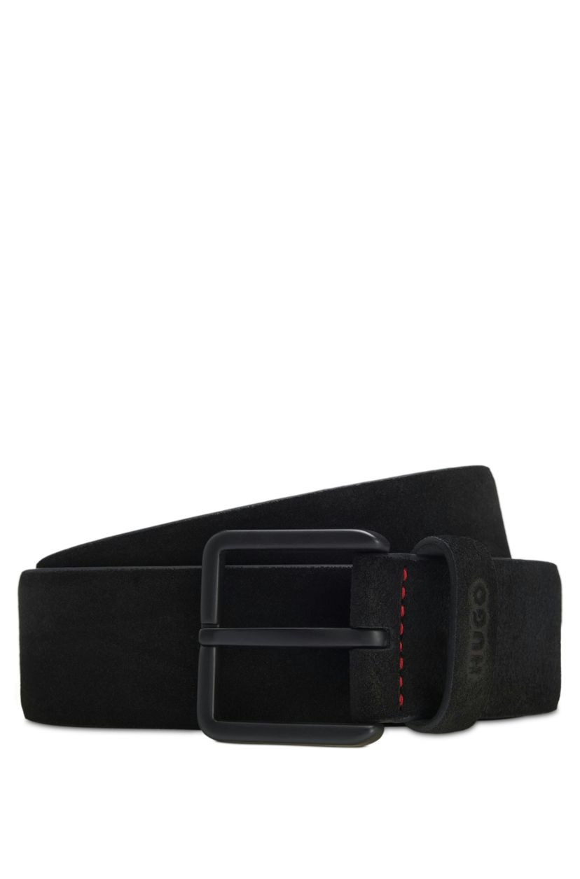 Semišový opasek s tónovanou sponou - Black