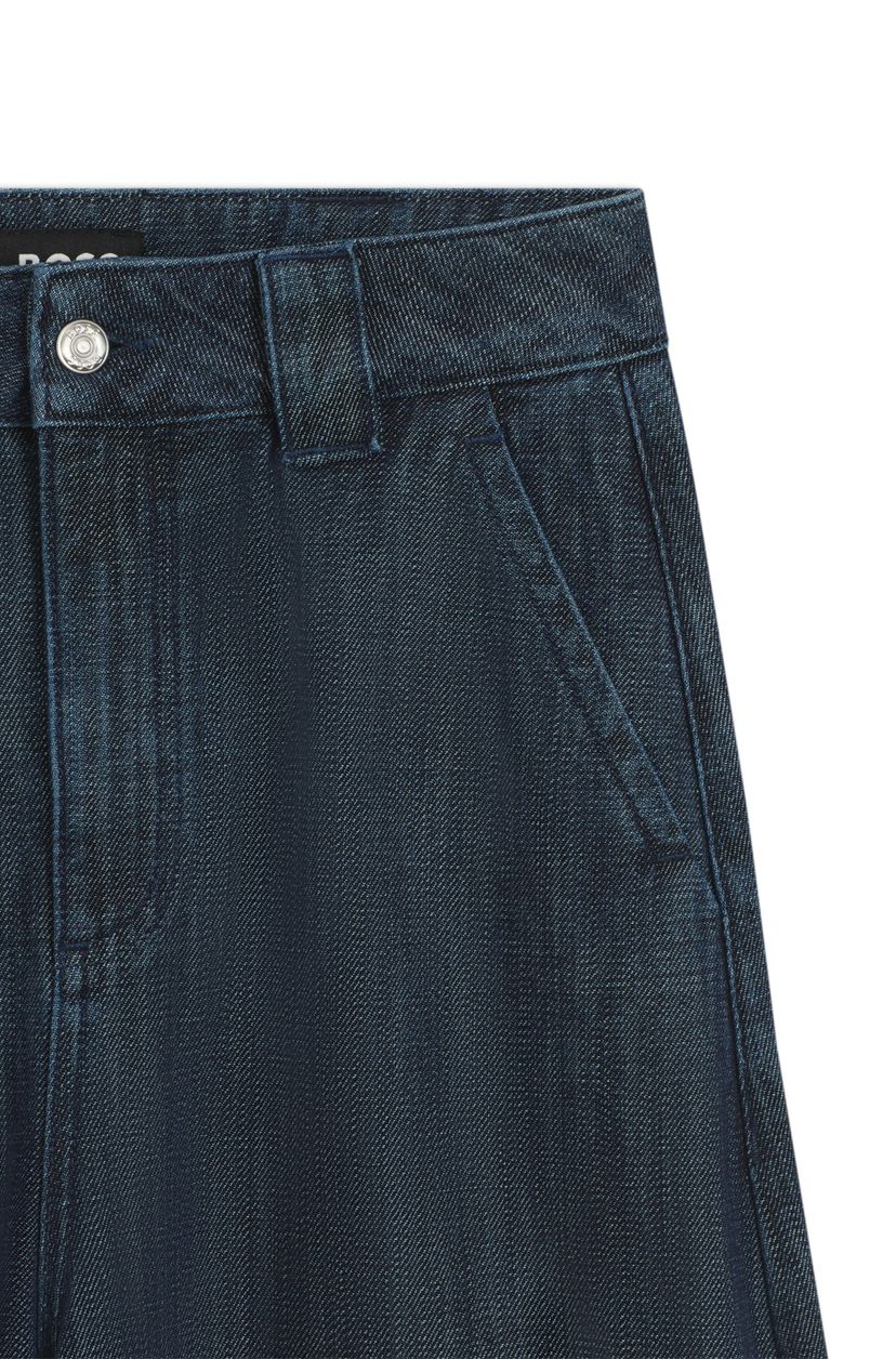 Džíny volného střihu z texturovaného denimu s otevřenou vazbou - Dark Blue - galerie #1