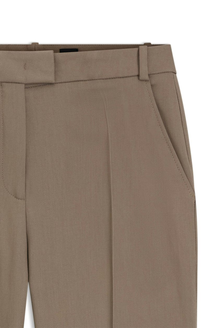 Zvětšené kalhoty ze strečového gabardénu - Brown Overflow - galerie #1
