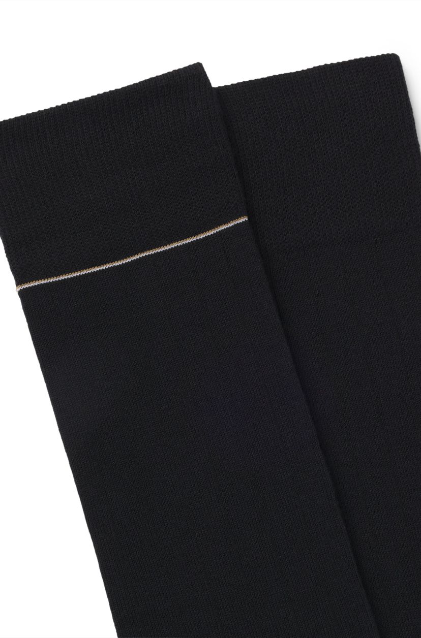 Dvojbalení žebrovaných ponožek s charakteristickými pruhy - Black - galerie #2