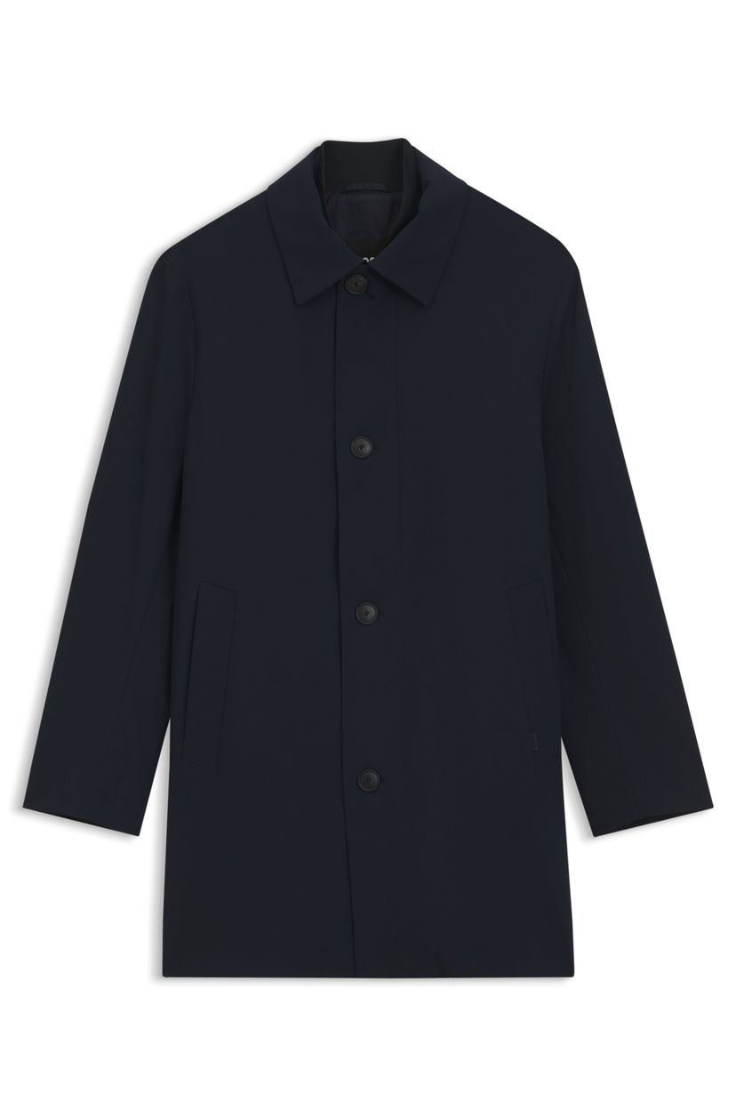 Kabát regular střihu se vzorované strečové látky - Dark Blue