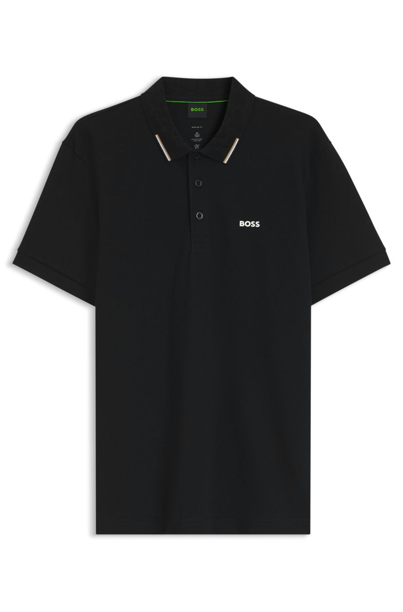 Polotričko Active Paddy ze strečové bavlny s piké - Black
