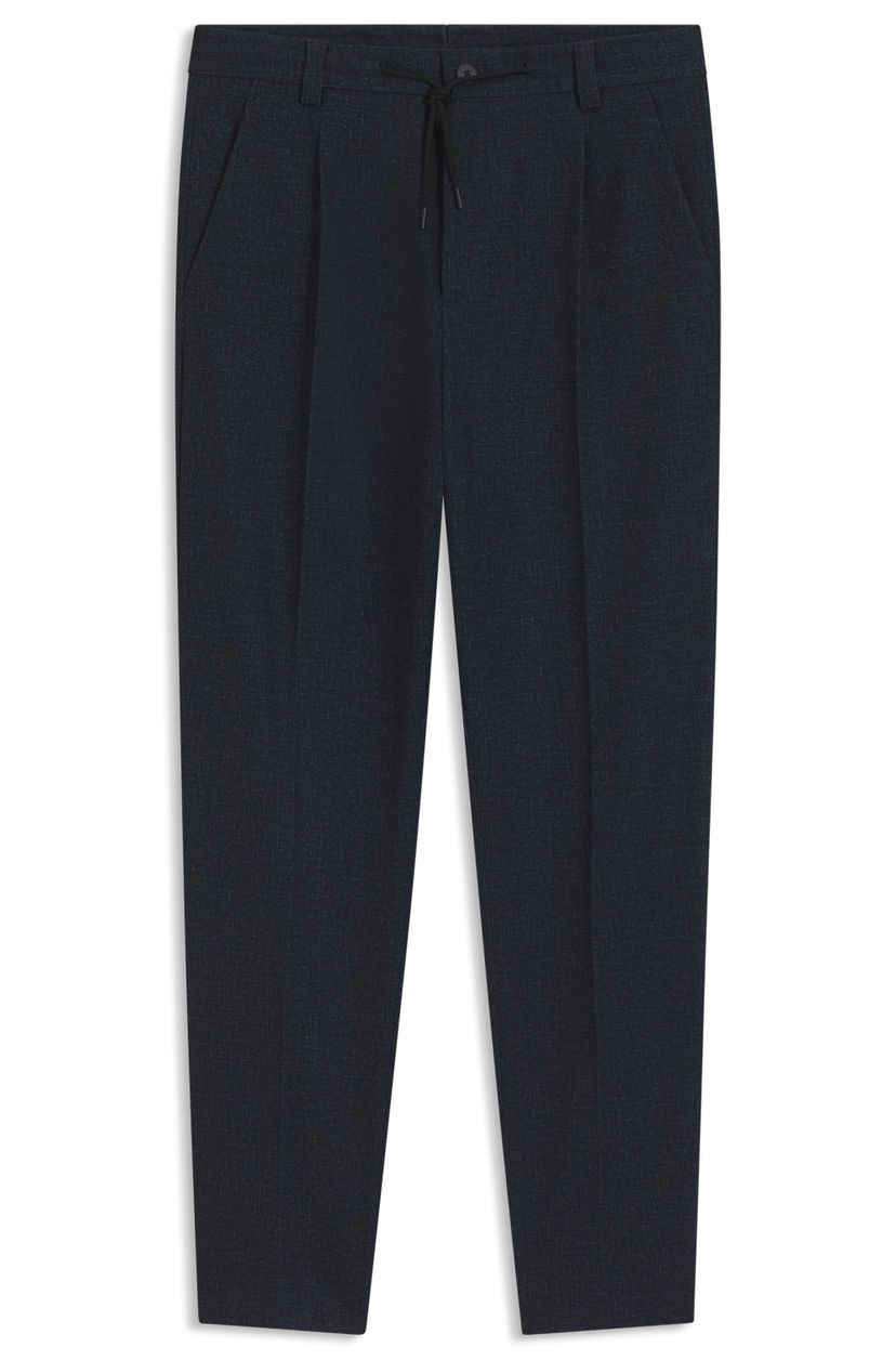 Moderní kalhoty z mikrotisku v strečové tkanině - Dark Blue