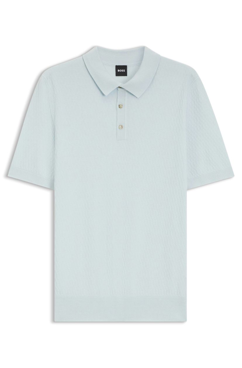 Polotričko regular střihu ze strukturované tkaniny - Open Blue