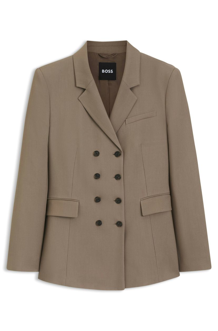 Úzký blazer z gabardénového kepru - Brown Overflow