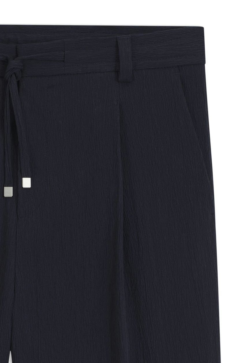 Kalhoty moderního střihu z funkčního strečového seersuckeru - Dark Blue - galerie #1