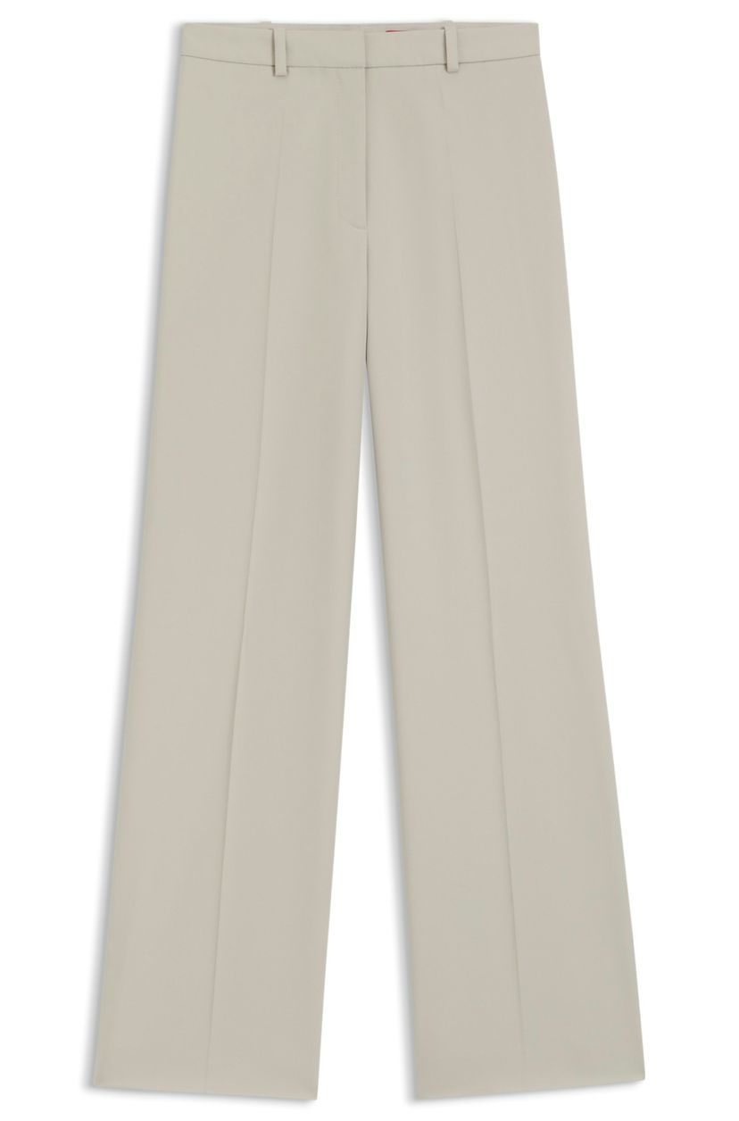 Široké kalhoty regular střihu ze strečové  látky - Open Grey
