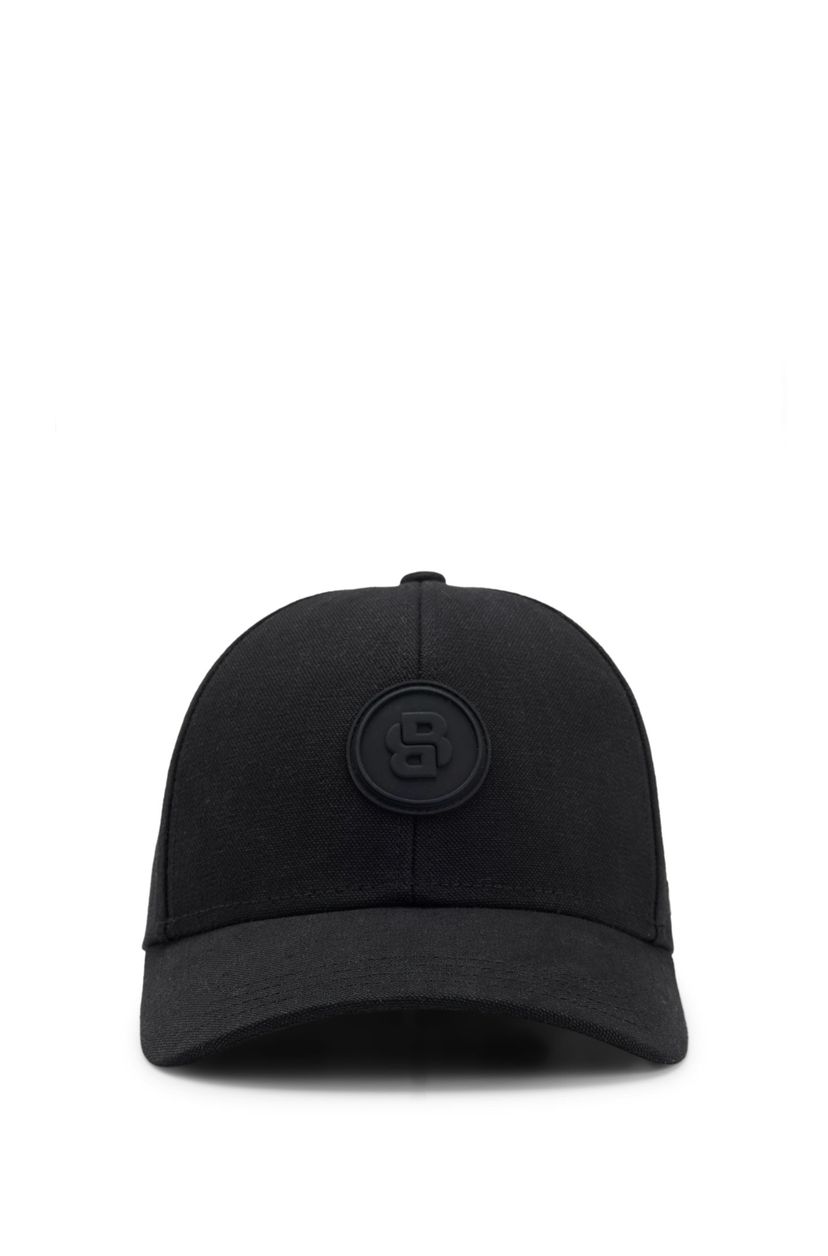 Bavlněná plátěná čepice s monogramem Double B - Black