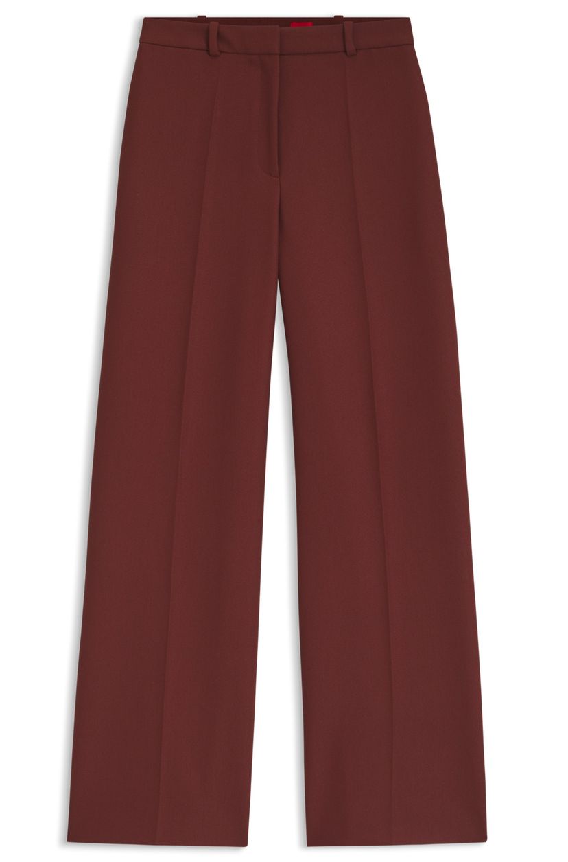 Kalhoty regular střihu s širokými nohavicemi - Brown Overflow