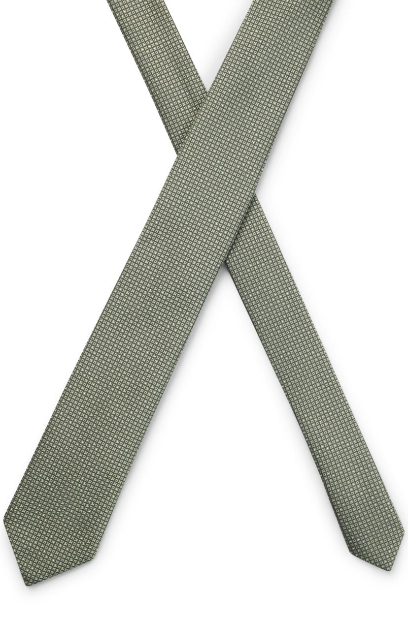 Kravata z hedvábné směsi s žakárovým vzorem - Light/Pastel Green - galerie #2