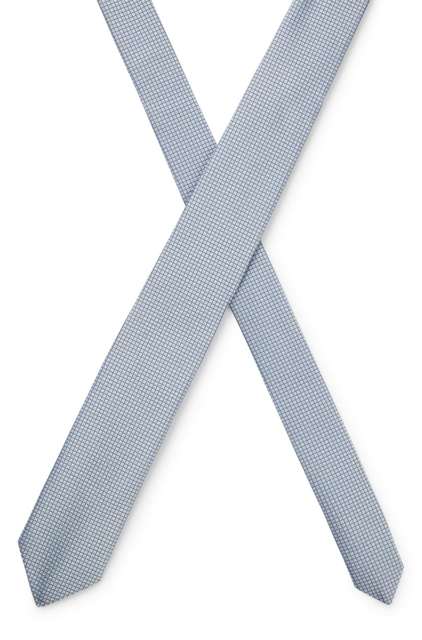 Kravata z hedvábné směsi s žakárovým vzorem - Light/Pastel Blue - galerie #2