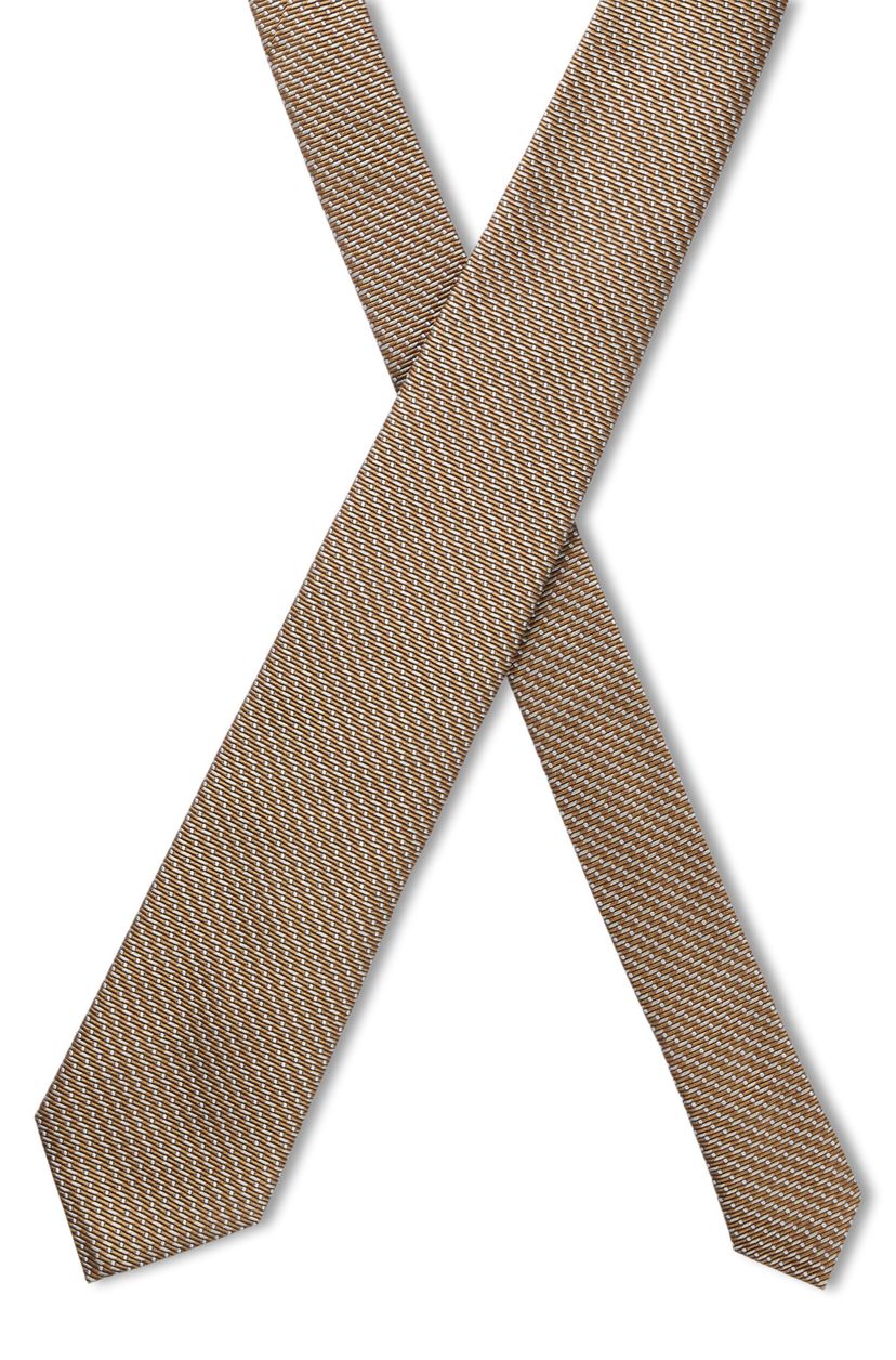 Hedvábná kravata BOSS ONE s žakárovým vzorem - Medium Beige - galerie #2