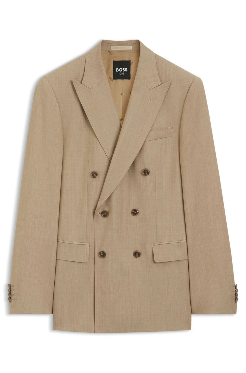 Dvouřadé sako slim fit z italské vlny - Medium Beige