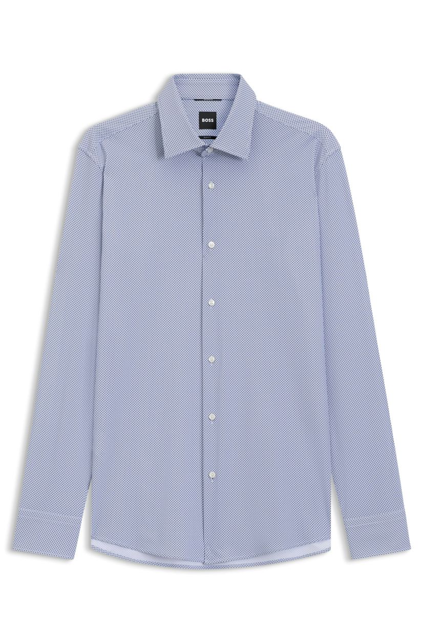 Tričko slim fit z potištěné strečové látky - Light/Pastel Blue