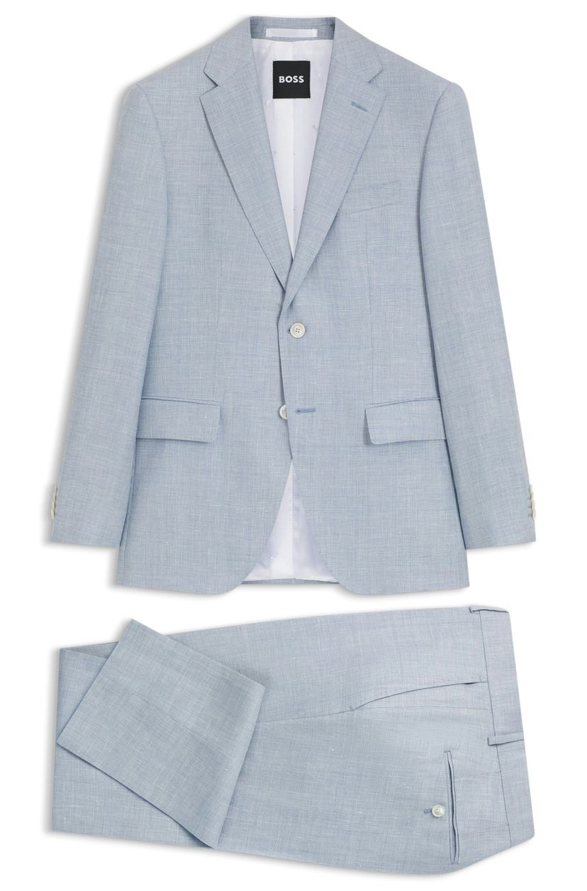 Dvoudílný oblek regular střihu z kostkované látky - Light/Pastel Blue