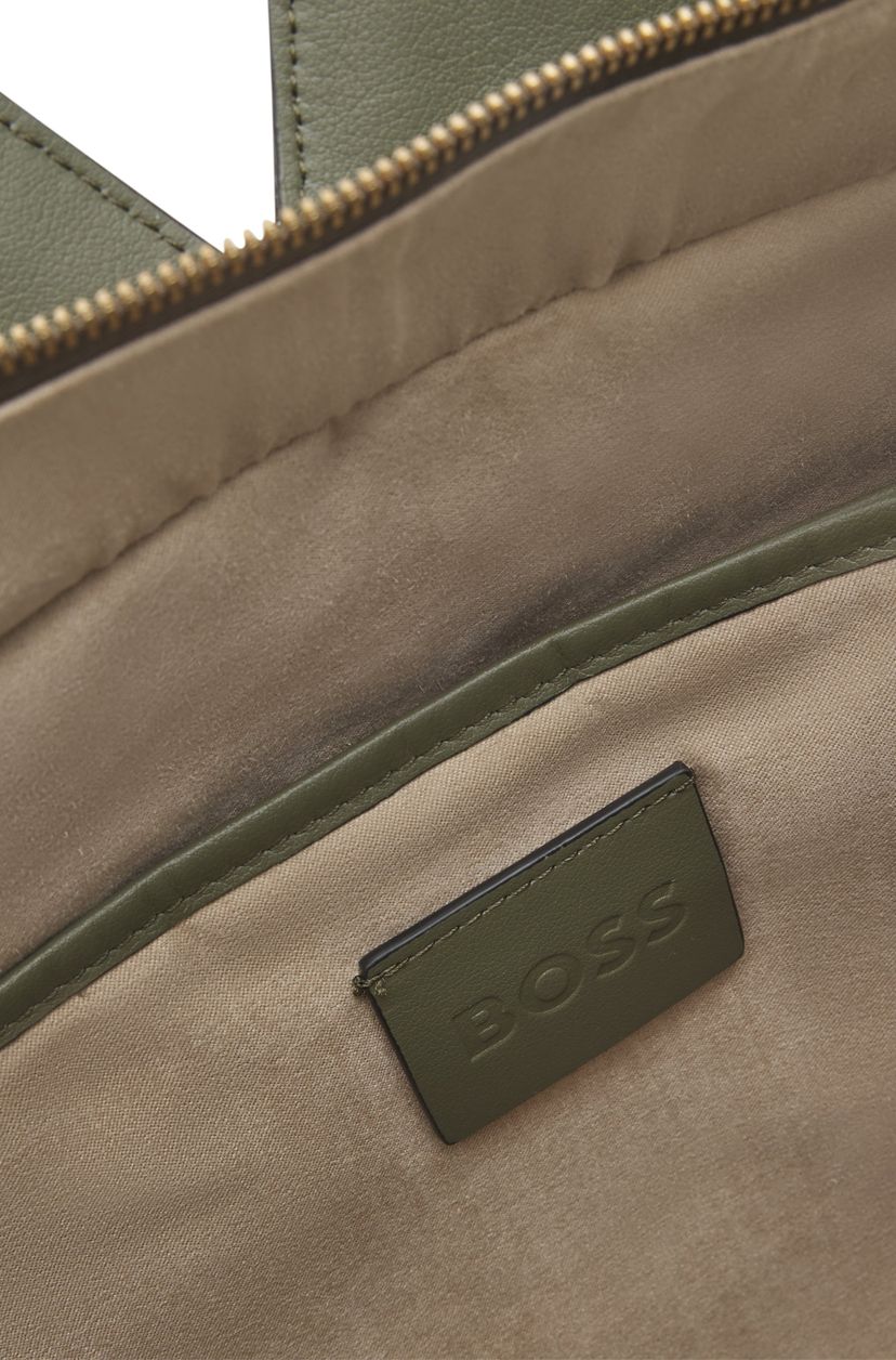 Semišová kabelka BOSS Revers s pleteným páskem - Dark Green - galerie #1