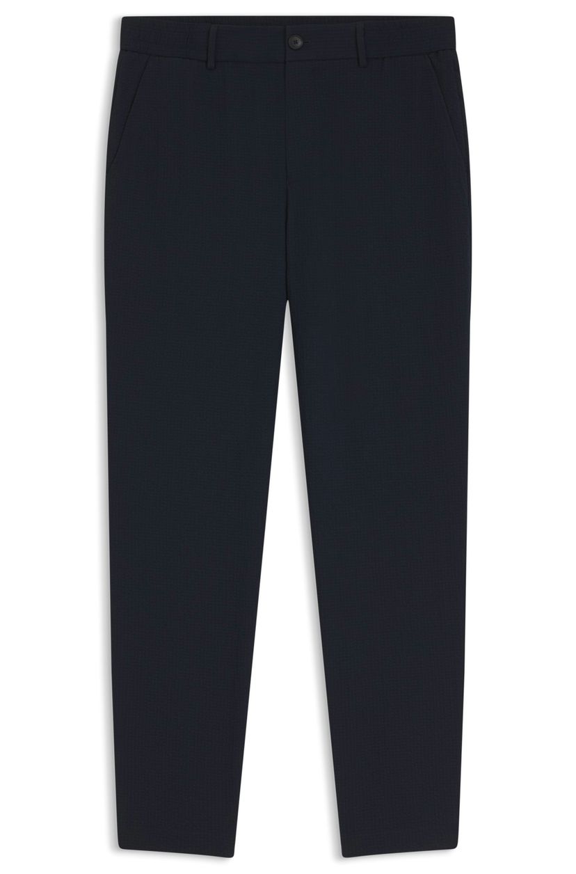 Kalhoty zúženého střihu z nemačkavého seersuckeru - Dark Blue